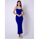 Built in Bra and Shapewear Blue Cami Long Dress