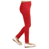 Kids Cave - Red Cotton Blend Girls Leggings ( Pack of 1 ) - None