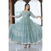 Sea Green Hand Block Printed Anarkali Set S