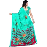 LEELAVATI - Light Green Crepe Saree With Blouse Piece ( Pack of 1 ) - Light Green