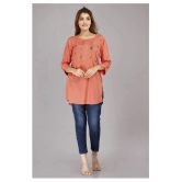 HIGHLIGHT FASHION EXPORT - Peach Rayon Womens Straight Kurti ( Pack of 1 ) - M