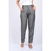 Denim pant for women western wear pant and party wear stylish pants Grey Cotton Denim Silk Pant (OTL-PNT-1003)-Grey / XXL