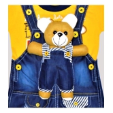 Wise Guys - Yellow & Blue Denim Baby Boy,Baby Girl Dungaree Sets ( Pack of 1 ) - None