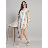 Curvydrobe Georgette Striped Mini Womens A-line Dress - Multi Color ( Pack of 1 ) - None