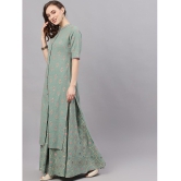 Antaran - Green Cotton Womens Shirt Style Kurti ( Pack of 1 ) - None