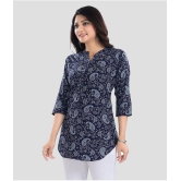 Meher Impex Crepe Printed A-line Womens Kurti - Blue ( Pack of 1 ) - None