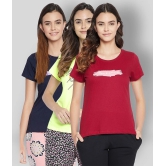 Clovia - Multicolor Cotton Womens Nightwear Night T-Shirt ( Pack of 3 ) - 3XL