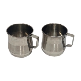 Dynore Tea/Coffee Mug Solid Stainless Steel Coffee Mug 180 mL ( Pack of 6 ) - Silver