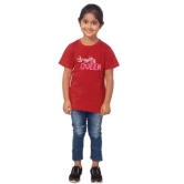 Girls Cotton Drama Queen Half Sleeve TShirt (Maroon) PID41466