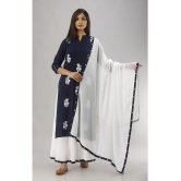 MAUKA - Blue Straight Rayon Women's Stitched Salwar Suit ( Pack of 1 ) - None