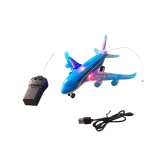 THRIFTKART  -  A386 Rc Air Bus Rechargeable Battery Operated with Full Body Lights and Sound Universal Wheel Plane Toy for Boys & Girls Age 2 3 4 5 6 7 8 Multicolour Musical Toy Plane Does n