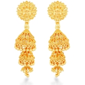 VIVASTRI Golden Jhumki Earrings ( Pack of 1 ) - Golden