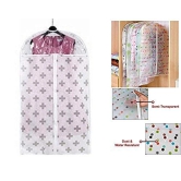 CONNECTWIDE® Printed Design Clear Plastic Suit Cover Garment Clothes Travel Protector Bag Zippered