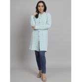 eWools.in Woollen Round Neck Women''s Buttoned Cardigans - Blue ( ) - None