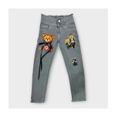 ICONIC ME- Girls New Trendy Teddy Printed Jeans - None