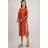 MAUKA - Orange Rayon Women's Straight Kurti ( Pack of 1 ) - None