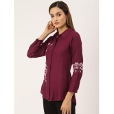 Kbz - Wine Rayon Womens Shirt Style Top ( Pack of 1 ) - None