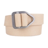 Zacharias - Cream Canvas Mens Casual Belt ( Pack of 1 ) - None