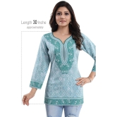 Meher Impex - Turquoise Crepe Womens Straight Kurti ( Pack of 1 ) - L