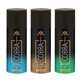 ST.JOHN Cobra Live,Cool,Sport Deodorant Spray for Men 150ml Each (450ml) Pack of 3