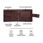 GEEO Brown Leather Mens Two Fold Wallet ( Pack of 1 ) - Brown