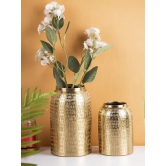 Decorative Modern Gold Metal Table Flower Dolchi Shape Vase for Festive Décor