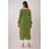 Kapadia - Green Rayon Womens Straight Kurti ( Pack of 1 ) - None