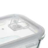 Femora Borosilicate RectangularGlass Food Storage Container with Air Vent Lid- 620ml