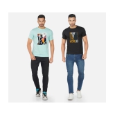 CHOZI Cotton Blend Regular Fit Printed Half Sleeves Mens T-Shirt - Multicolor ( Pack of 2 ) - None