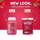 Purna Gummies Biotin Cranberry Gummies for Adults & Kids Flowing Hair Bright Skin and Stronger Nails