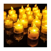 TINUMS - Off White LED Tea Light Candle 5 cm ( Pack of 3 )