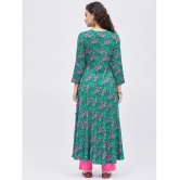 Tissu - Green Rayon Women''s Angrakha Kurti ( Pack of 1 ) - None