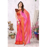 Rangita Women Leheria Printed Chiffon Saree with Blouse Piece - Pink - Pink