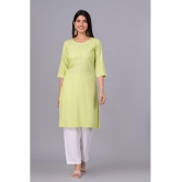 Doriya Cotton Blend Embroidered Kurti With Palazzo Women's Stitched Salwar Suit - Green ( Pack of 1 ) - None