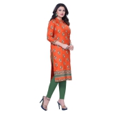 HAYA Rust Rayon Straight Kurti - L