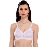 Eves Beauty Women Full Coverage Non Padded Bra-32D / White / Cotton