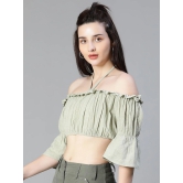 Oxolloxo Halter Neck Bardot Cotton Crop Top