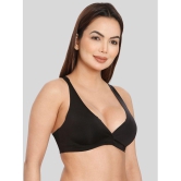 ILRASO - Black Satin Removable Padding Women's Plunge Bra ( Pack of 1 ) - None