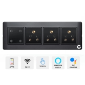 L&G 8 Modular Smart Touch Switch Board | Smart Technology and German Expertise | Compatible with Alexa, OK Google (Size: 8M Horizontal- 262 x 90 x 45 mm)-Grey / 10Amp