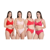 KYODO Lycra Bra and Panty Set - Pack of 4 - 32B