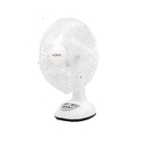 La'Forte Rechargeable Table Fan High Speed With LED Light & Powerbank (14 Inches, White)