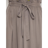 Women Green & Taupe Solid Top with Skirt