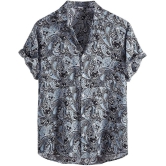 Men Regular Fit Printed Spread Collar Casual Shirt