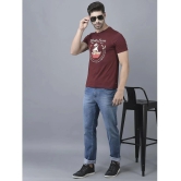 Dollar Cotton Blend Regular Fit Printed Half Sleeves Mens T-Shirt - Maroon ( Pack of 1 ) - None