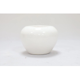 Khurja Pottery Indoor Pot Apple Shape White Colour Small Size 3 Inches