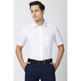 Men White Regular Fit Formal Half Sleeves Formal Shirt