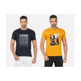 CHOZI Cotton Blend Regular Fit Printed Half Sleeves Mens T-Shirt - Multicolor ( Pack of 2 ) - None