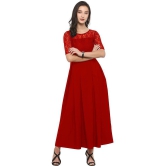 Sheetal associates - Red Crepe Women's Gown ( Pack of 1 ) - None