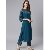 Janasya - Blue Straight Crepe Womens Stitched Salwar Suit ( Pack of 1 ) - S