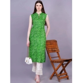 JC4U Rayon Printed Straight Womens Kurti - Green ( Pack of 1 ) - None